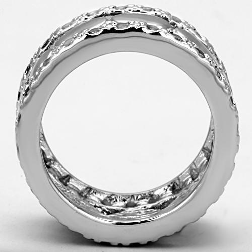 Proposal Ring 3w319 Rhodium Brass Ring with AAA Grade CZ