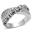 Proposal Ring 3W320 Rhodium Brass Ring with AAA Grade CZ