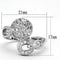 Proposal Ring 3W321 Rhodium Brass Ring with AAA Grade CZ