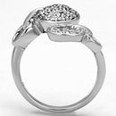 Proposal Ring 3W321 Rhodium Brass Ring with AAA Grade CZ