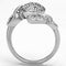 Proposal Ring 3W321 Rhodium Brass Ring with AAA Grade CZ