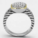 Proposal Ring 3W322 Reverse Two-Tone Brass Ring with AAA Grade CZ