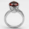 Proposal Ring 3W323 Rhodium Brass Ring with AAA Grade CZ in Garnet