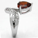 Proposal Ring 3W323 Rhodium Brass Ring with AAA Grade CZ in Garnet