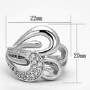 Proposal Ring 3W325 Rhodium Brass Ring with AAA Grade CZ