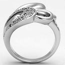 Proposal Ring 3W325 Rhodium Brass Ring with AAA Grade CZ