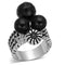 Proposal Ring 3W330 Rhodium Brass Ring with AAA Grade CZ in Black Diamond