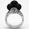 Proposal Ring 3W330 Rhodium Brass Ring with AAA Grade CZ in Black Diamond