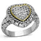 Proposal Ring 3W333 Reverse Two-Tone Brass Ring with AAA Grade CZ