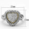 Proposal Ring 3W333 Reverse Two-Tone Brass Ring with AAA Grade CZ