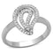 Proposal Ring 3W463 Rhodium Brass Ring with AAA Grade CZ