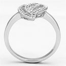 Proposal Ring 3W463 Rhodium Brass Ring with AAA Grade CZ