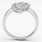 Proposal Ring 3W463 Rhodium Brass Ring with AAA Grade CZ