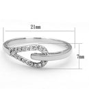 Proposal Ring 3W465 Rhodium Brass Ring with AAA Grade CZ