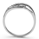 Proposal Ring 3W465 Rhodium Brass Ring with AAA Grade CZ