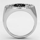 Proposal Ring 3W470 Rhodium + Ruthenium Brass Ring with CZ