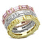 Proposal Ring 3W473 Tricolor Brass Ring with AAA Grade CZ