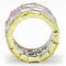 Proposal Ring 3W473 Tricolor Brass Ring with AAA Grade CZ