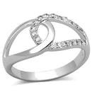 Proposal Ring 3W474 Rhodium Brass Ring with AAA Grade CZ