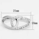 Proposal Ring 3W474 Rhodium Brass Ring with AAA Grade CZ