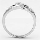 Proposal Ring 3W474 Rhodium Brass Ring with AAA Grade CZ