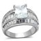 Proposal Ring 3W475 Rhodium Brass Ring with AAA Grade CZ