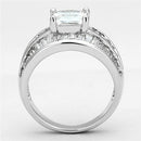 Proposal Ring 3W475 Rhodium Brass Ring with AAA Grade CZ