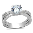 Proposal Ring 3W478 Rhodium Brass Ring with AAA Grade CZ