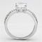 Proposal Ring 3W478 Rhodium Brass Ring with AAA Grade CZ