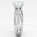 Proposal Ring 3W478 Rhodium Brass Ring with AAA Grade CZ