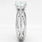 Proposal Ring 3W478 Rhodium Brass Ring with AAA Grade CZ