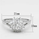 Proposal Ring 3W479 Rhodium Brass Ring with AAA Grade CZ