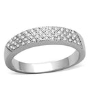 Proposal Ring 3W482 Rhodium Brass Ring with AAA Grade CZ