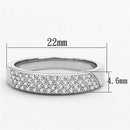 Proposal Ring 3W482 Rhodium Brass Ring with AAA Grade CZ