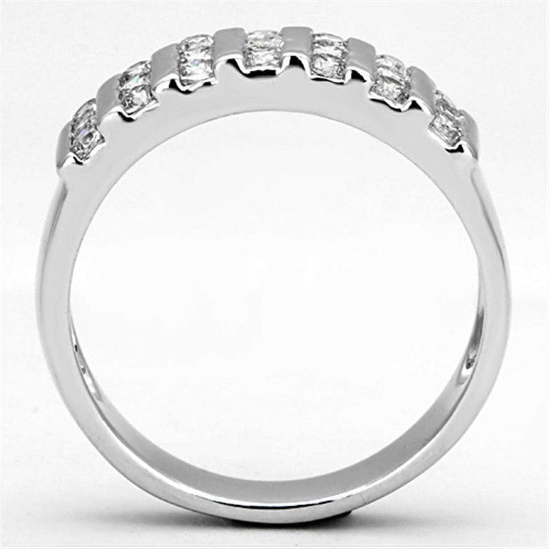 Proposal Ring 3W488 Rhodium Brass Ring with AAA Grade CZ