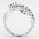 Proposal Ring 3W490 Rhodium Brass Ring with AAA Grade CZ