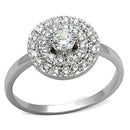 Proposal Ring 3W493 Rhodium Brass Ring with AAA Grade CZ