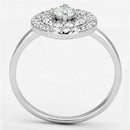 Proposal Ring 3W493 Rhodium Brass Ring with AAA Grade CZ