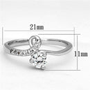 Proposal Ring 3W497 Rhodium Brass Ring with AAA Grade CZ