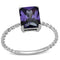 Proposal Ring 3W498 Rhodium Brass Ring with AAA Grade CZ in Amethyst