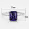 Proposal Ring 3W498 Rhodium Brass Ring with AAA Grade CZ in Amethyst