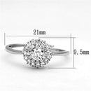 Proposal Ring 3W501 Rhodium Brass Ring with AAA Grade CZ