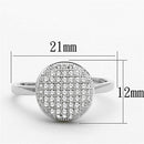 Proposal Ring 3W502 Rhodium Brass Ring with AAA Grade CZ