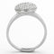 Proposal Ring 3W502 Rhodium Brass Ring with AAA Grade CZ