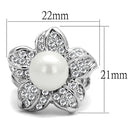 Silver Jewelry Rings Purity Rings LO4088 Rhodium Brass Ring with Synthetic in White Alamode Fashion Jewelry Outlet