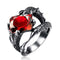 Silver Jewelry Rings Red Zircon Ring Imitation Jewelry Snake Scales Crystal Rings TIY