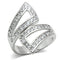 Right Hand Ring 3W150 Rhodium Brass Ring with AAA Grade CZ