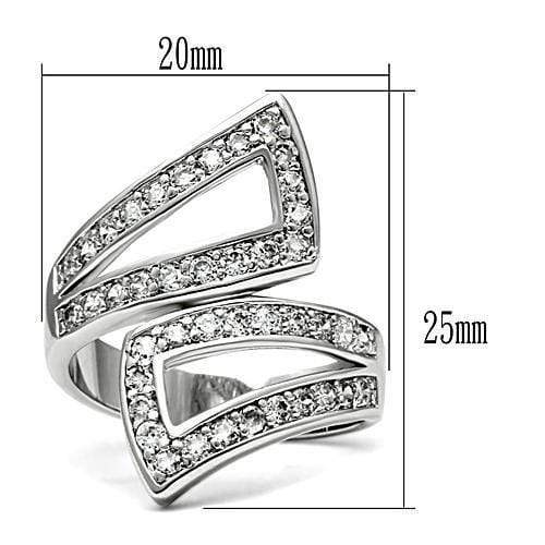 Right Hand Ring 3W150 Rhodium Brass Ring with AAA Grade CZ