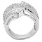 Right Hand Ring 3W1501 Rhodium Brass Ring with AAA Grade CZ