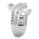 Right Hand Ring 3W1501 Rhodium Brass Ring with AAA Grade CZ